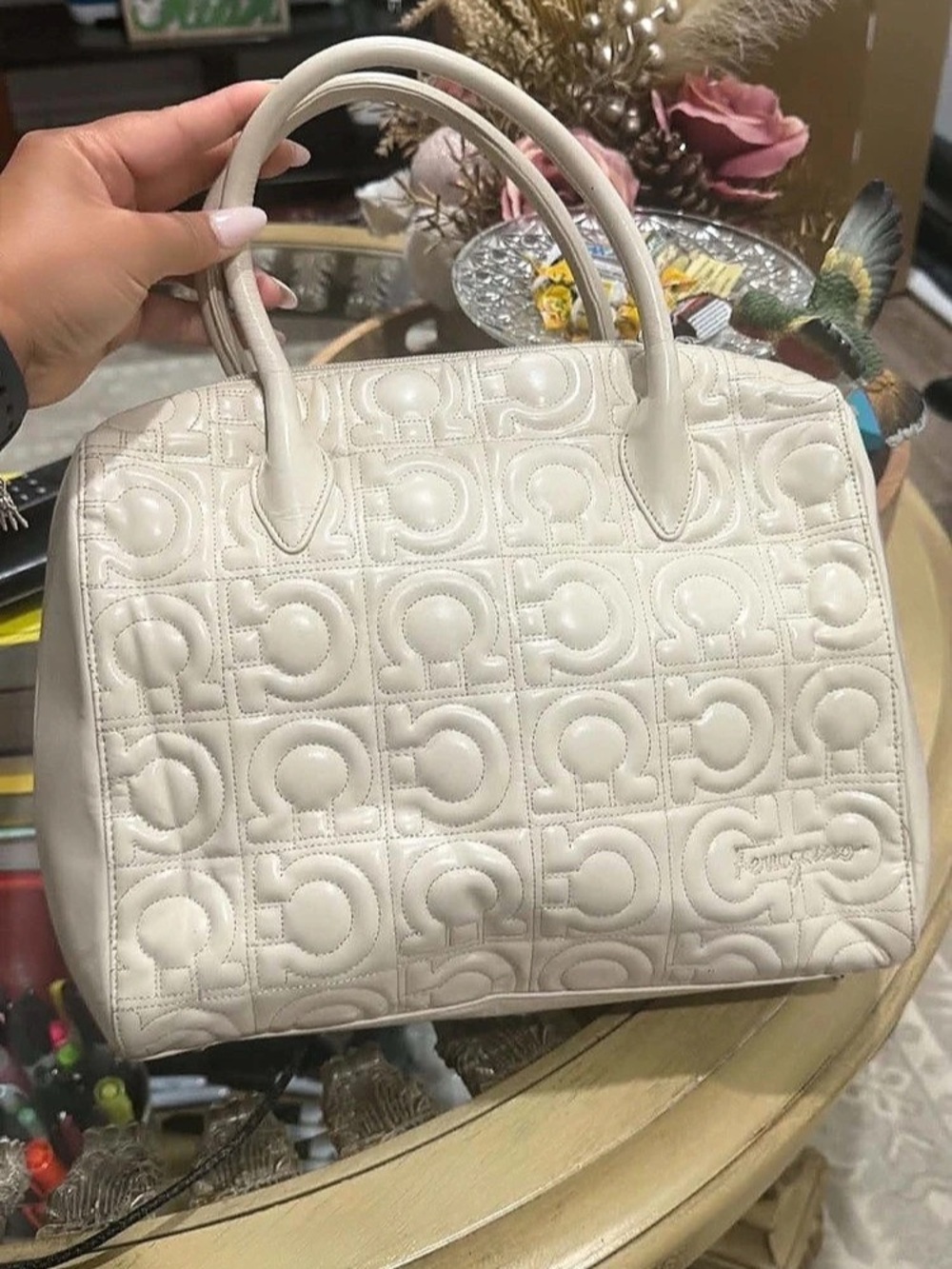 Ferragamo Quilted Gancini Top Handle Bag